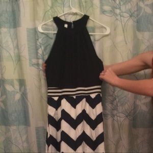 NAVY BLUE HALTER DRESS
